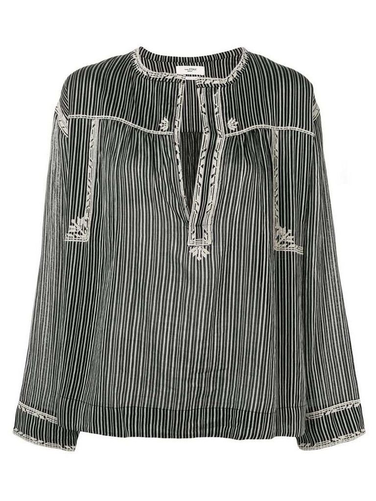 Isabel Marant Étoile vertical striped blouse - Black