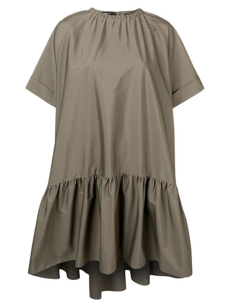 Rochas short sleeved ruched dress - Green