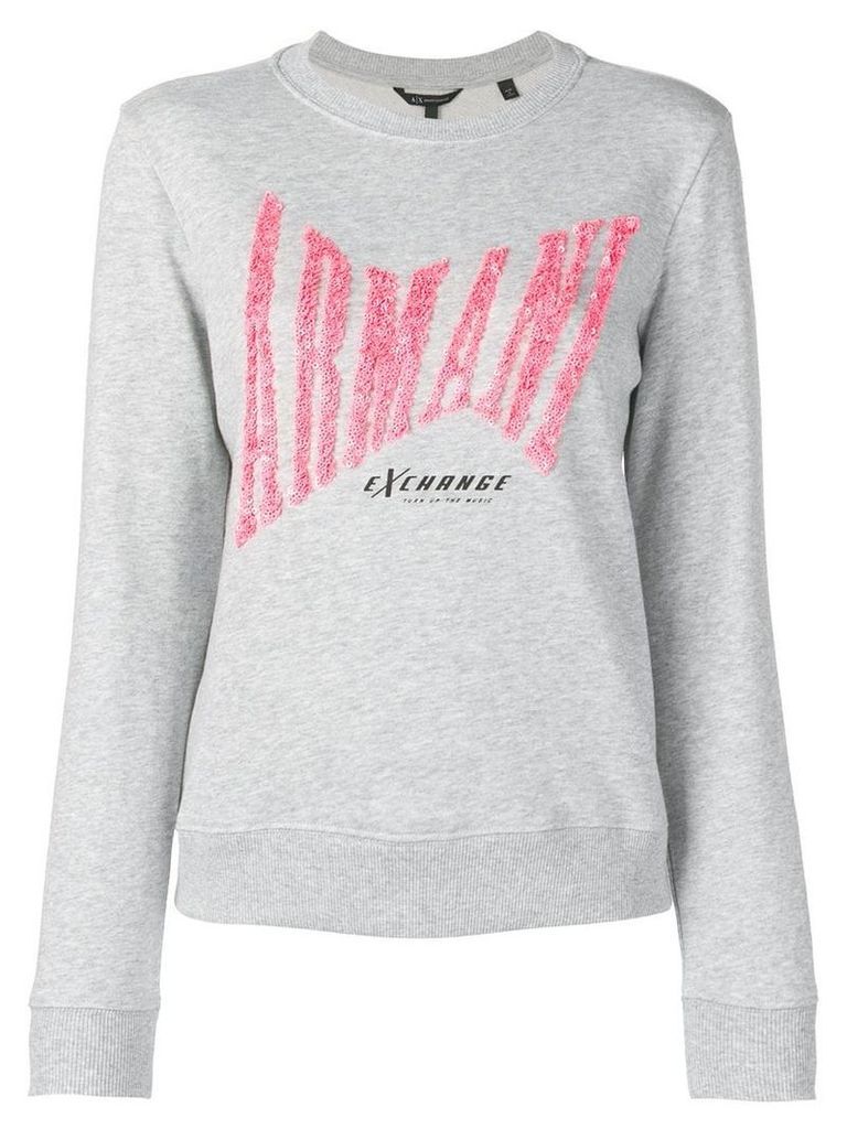 Armani Exchange sequin logo sweatshirt - Grey