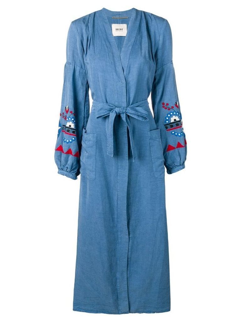 Bazar Deluxe belted denim shirt dress - Blue