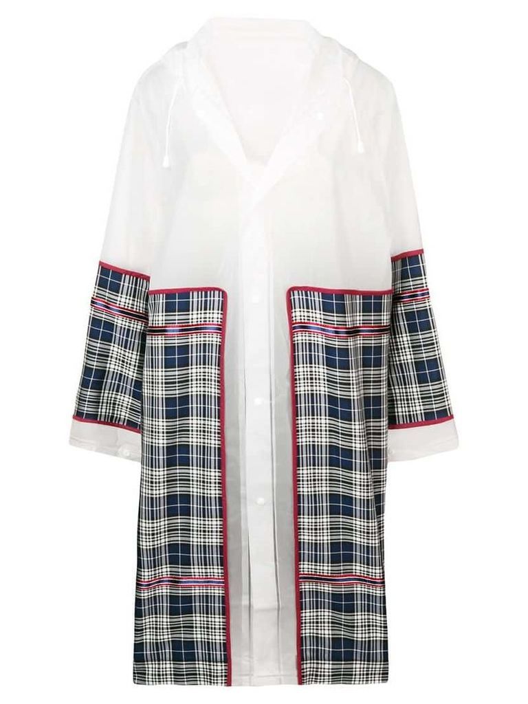 Antonio Marras hooded tartan raincoat - White