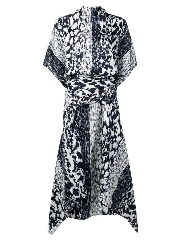 Victoria Beckham leopard print midi dress - Blue
