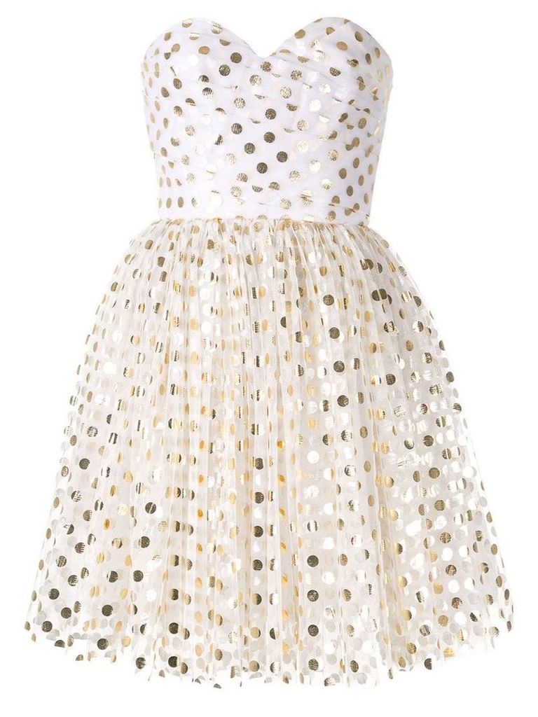 Bambah gold polka mini dress - White