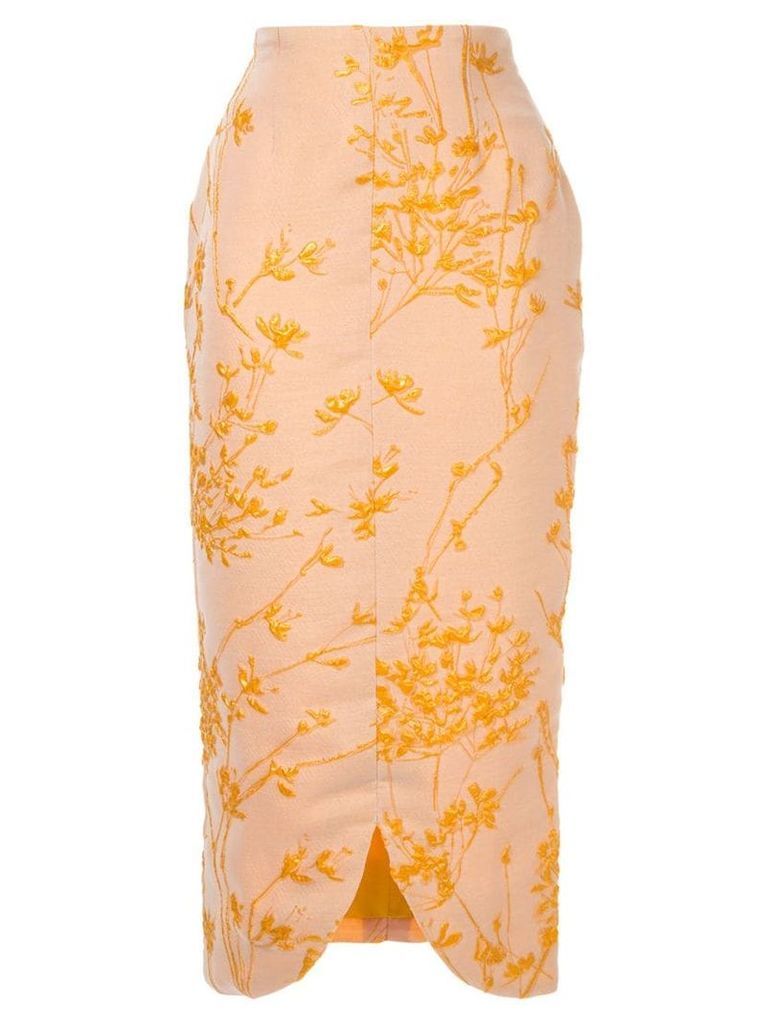 Bambah embroidered pencil skirt - Yellow