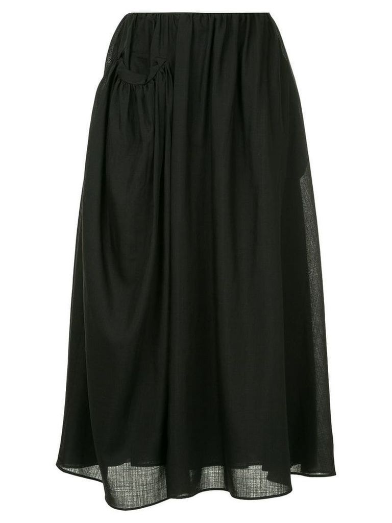 Jil Sander draped side pocket midi skirt - Black