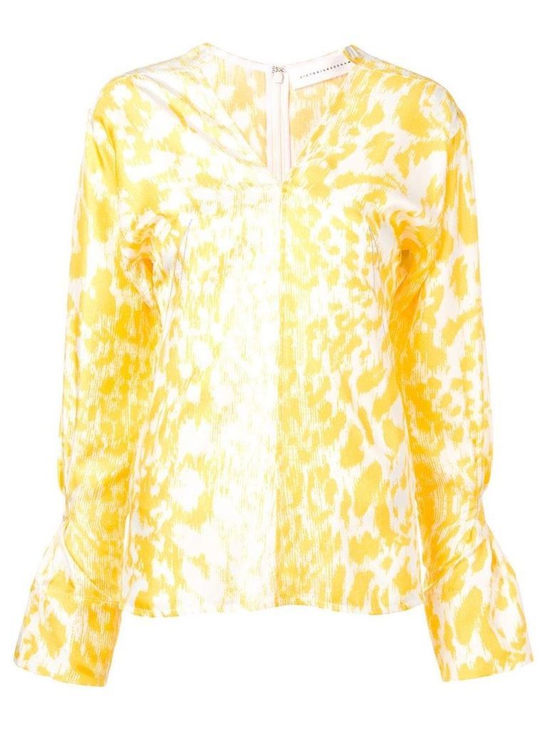 Victoria Beckham leopard print blouse - Yellow