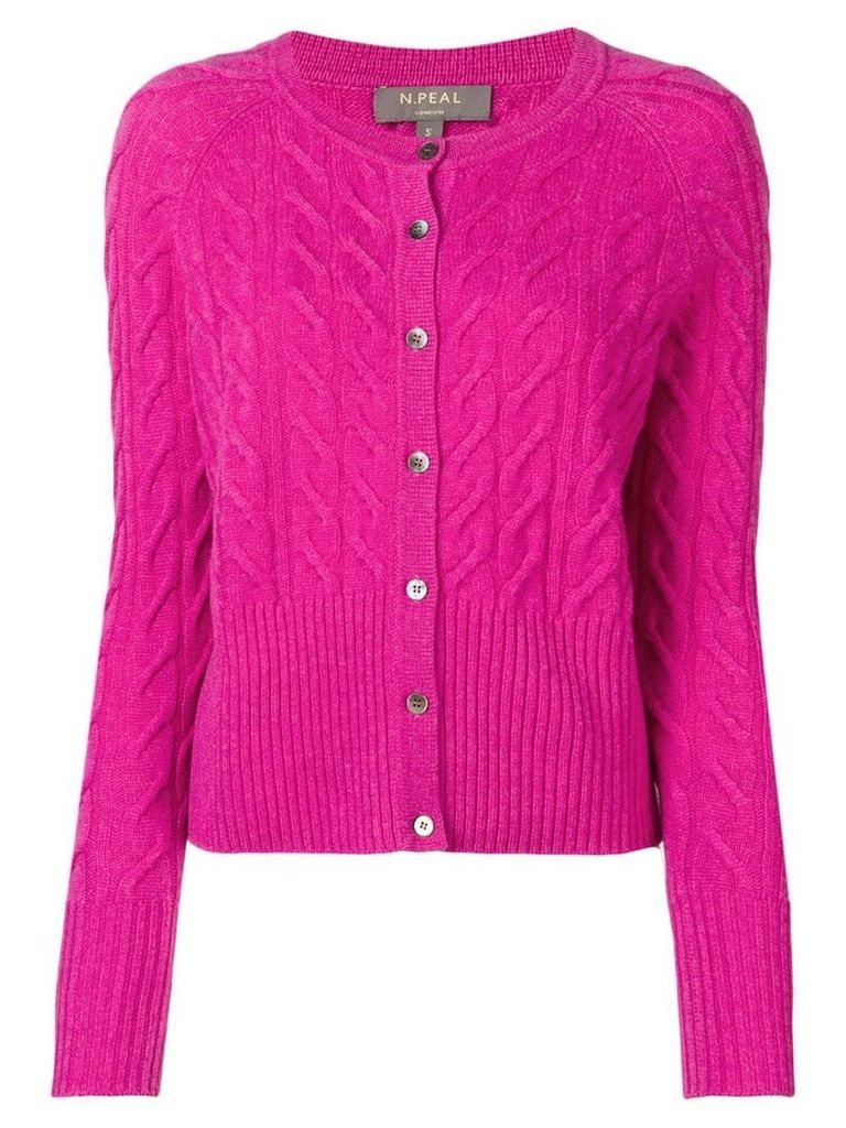 N.Peal cable knit cardigan - Purple