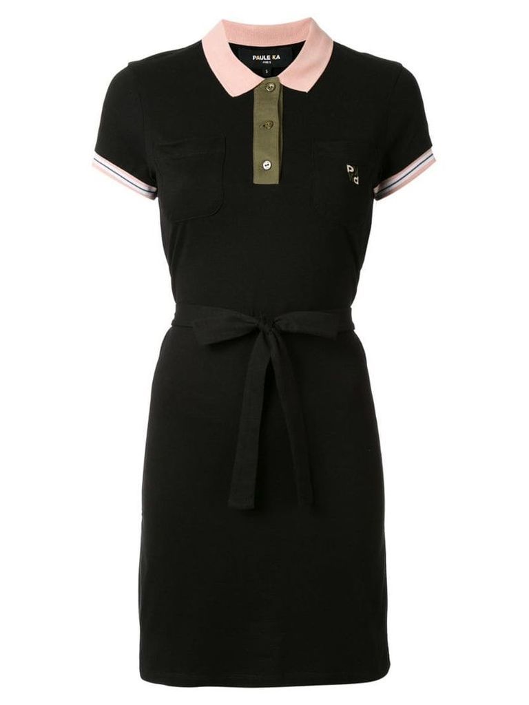Paule Ka short-sleeve polo dress - Black