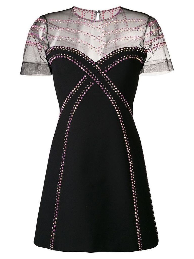 Versace Collection rhinestone-embellished mini dress - Black