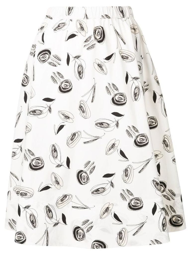 Antonelli floral print midi skirt - White