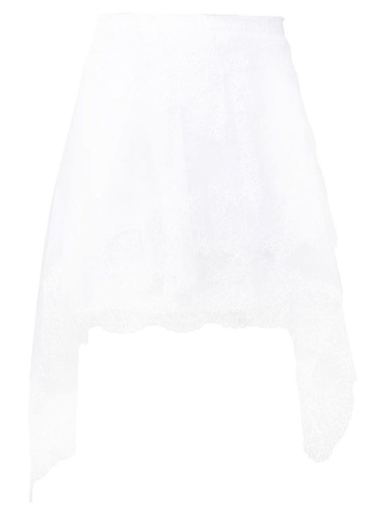 Ermanno Scervino floral lace asymmetric skirt - White