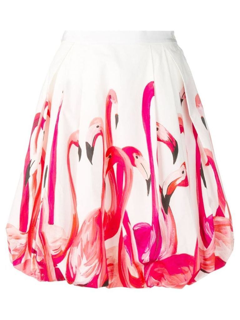 Sara Roka flamingo skirt - White
