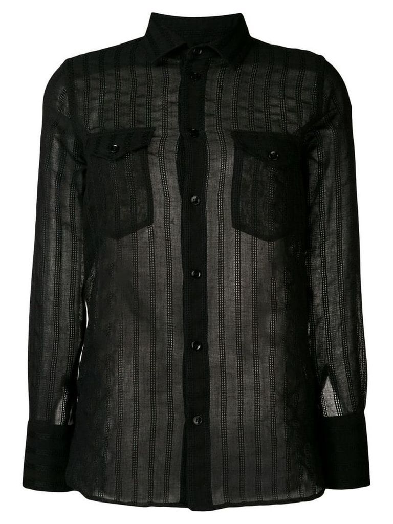 Saint Laurent sheer classic shirt - Black