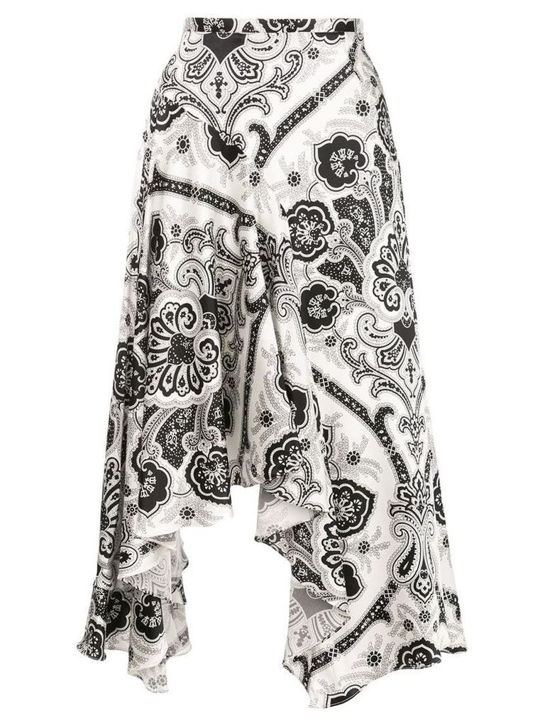 Caroline Constas abstract print asymmetric skirt - White