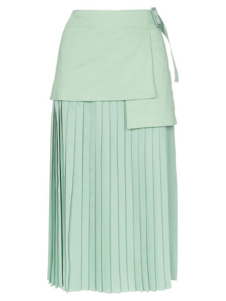 Joseph Billie buckle-detail pleated skirt - Green