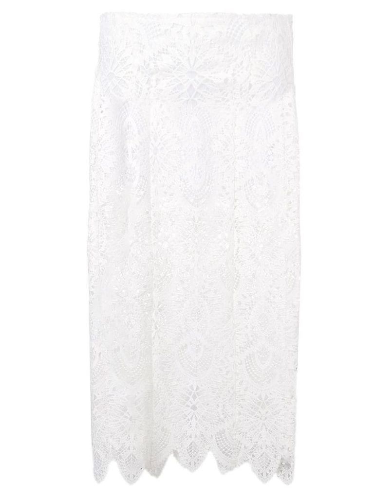 Dondup lace pencil skirt - White