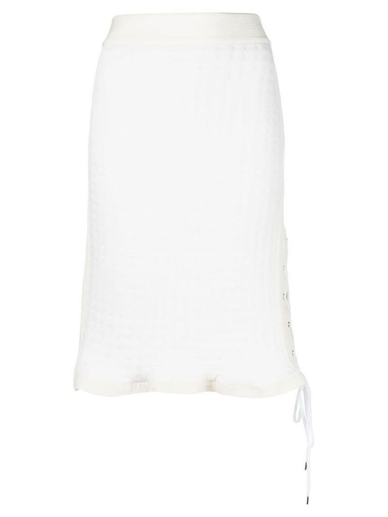 Paco Rabanne high waisted drawstring detail skirt - White
