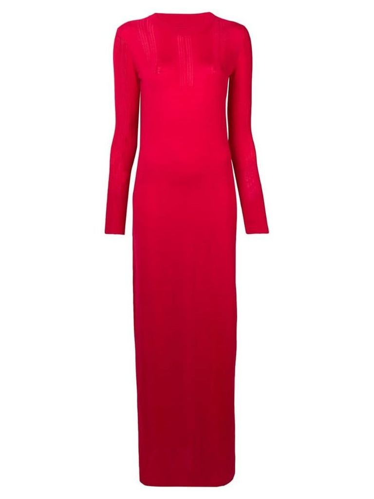Barrie long knitted slit dress - Red
