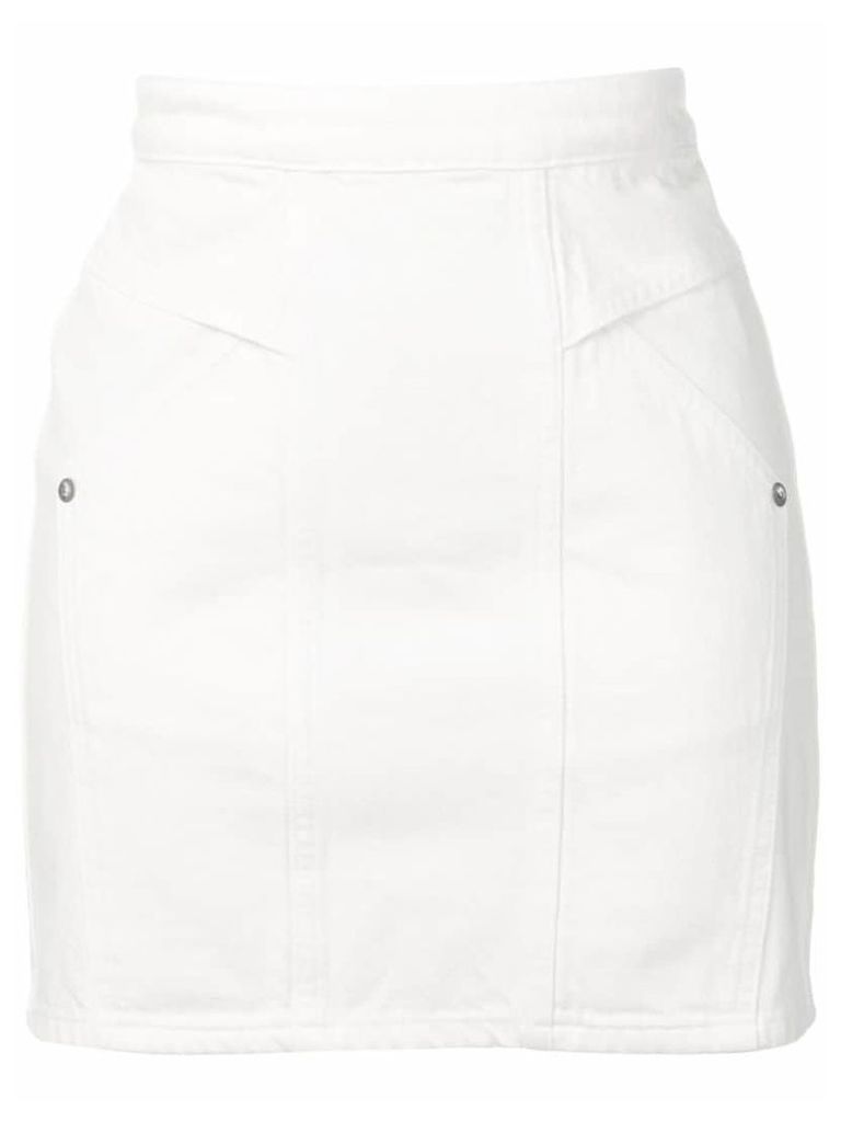 Adaptation fitted denim skirt - White