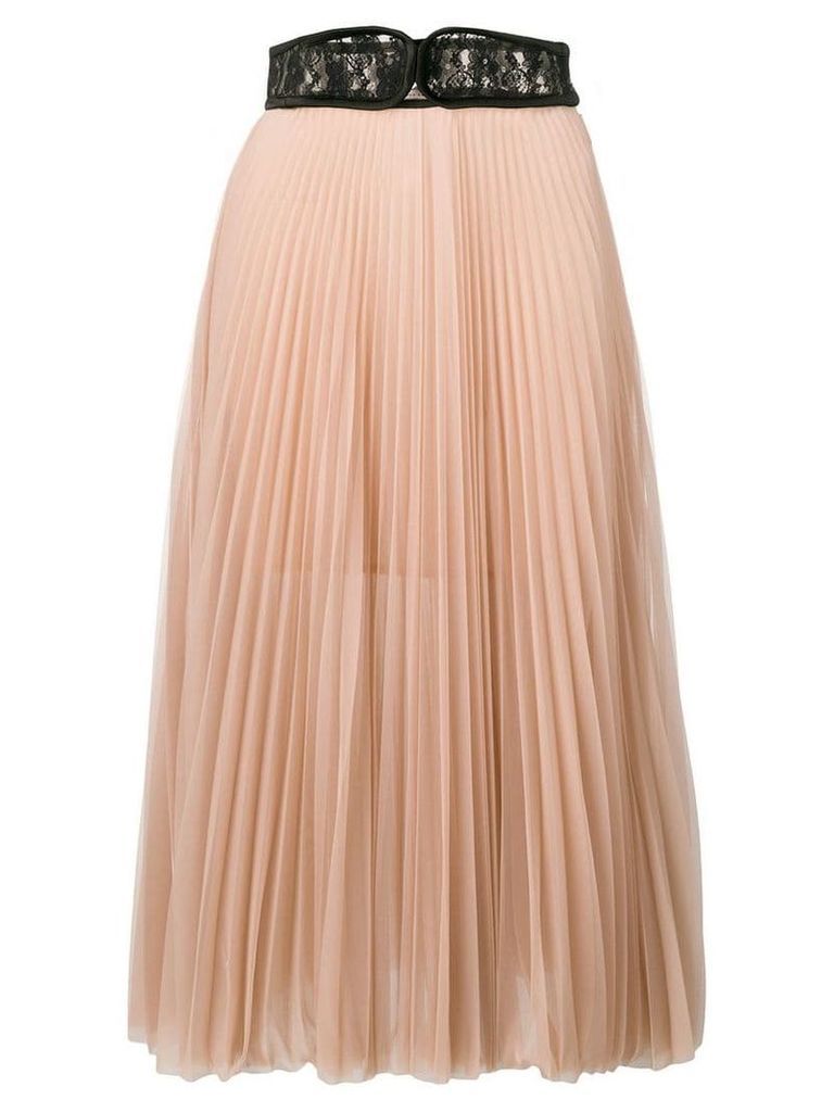 Christopher Kane lace crotch pleated skirt - Neutrals