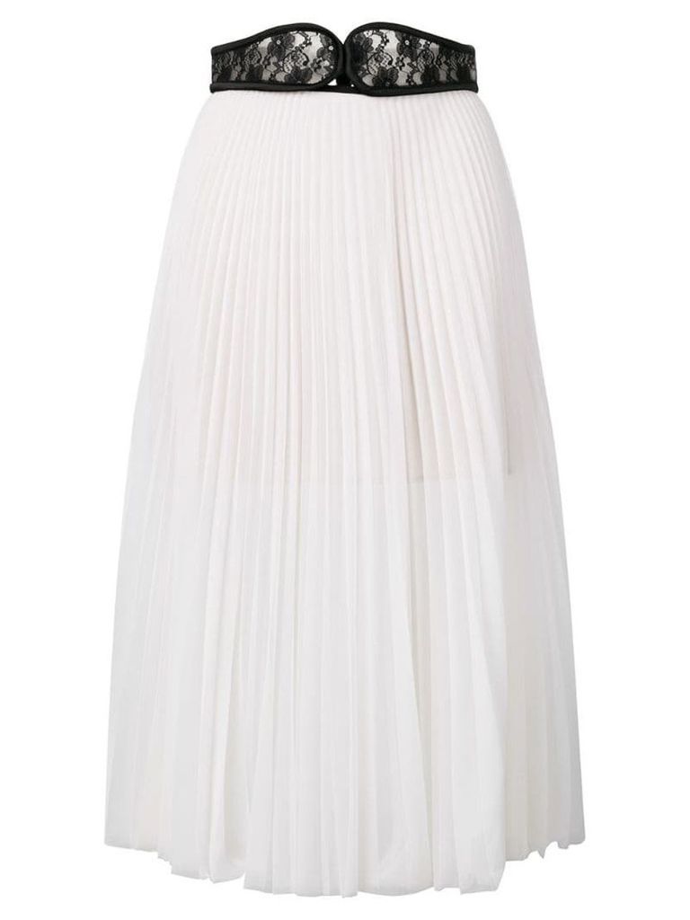 Christopher Kane lace crotch pleated skirt - White