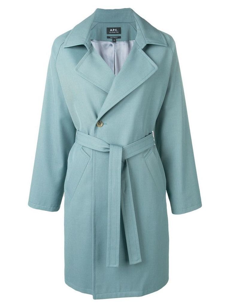 A.P.C. belted double breasted coat - Green