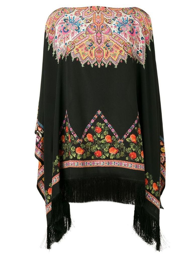 Etro patterned poncho top - Black