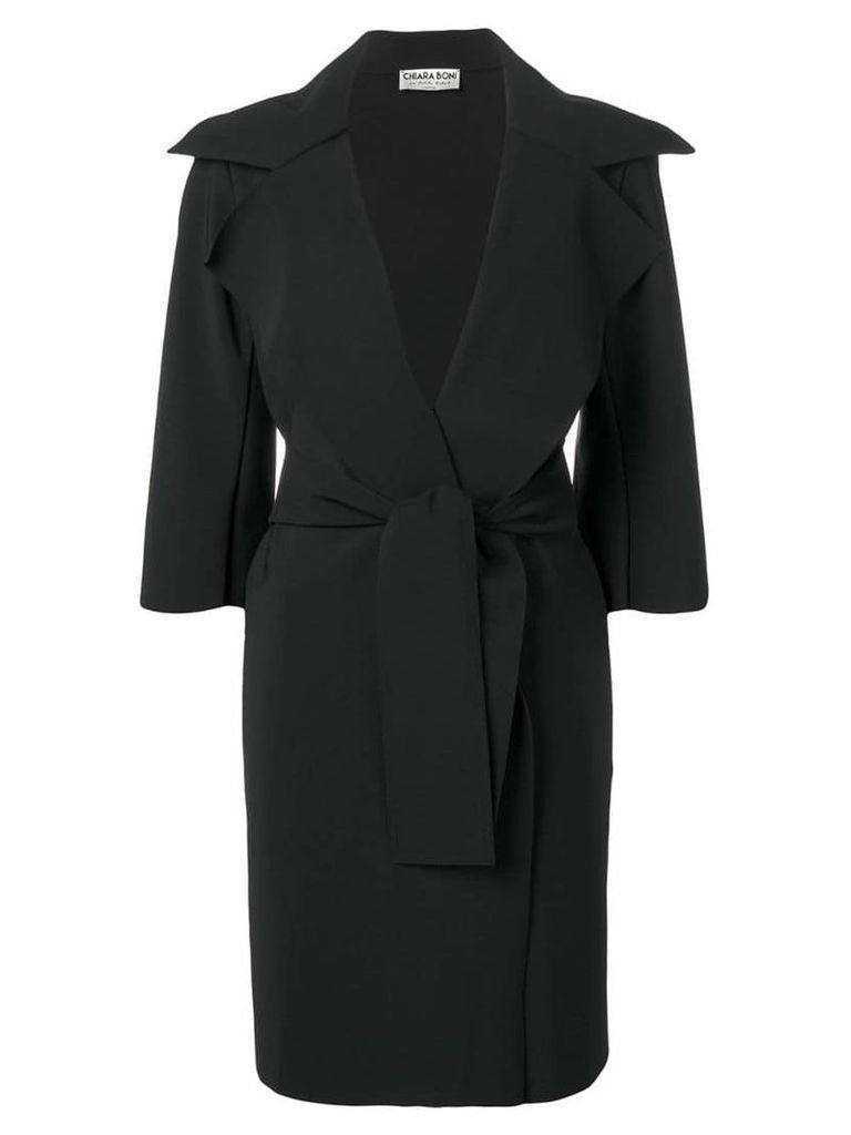 Le Petite Robe Di Chiara Boni belted mid-length coat - Black