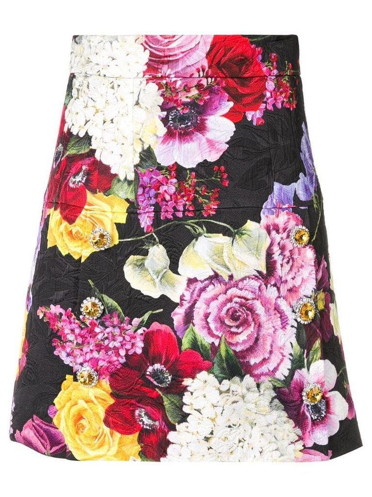 Dolce & Gabbana floral jewelled skirt - Pink