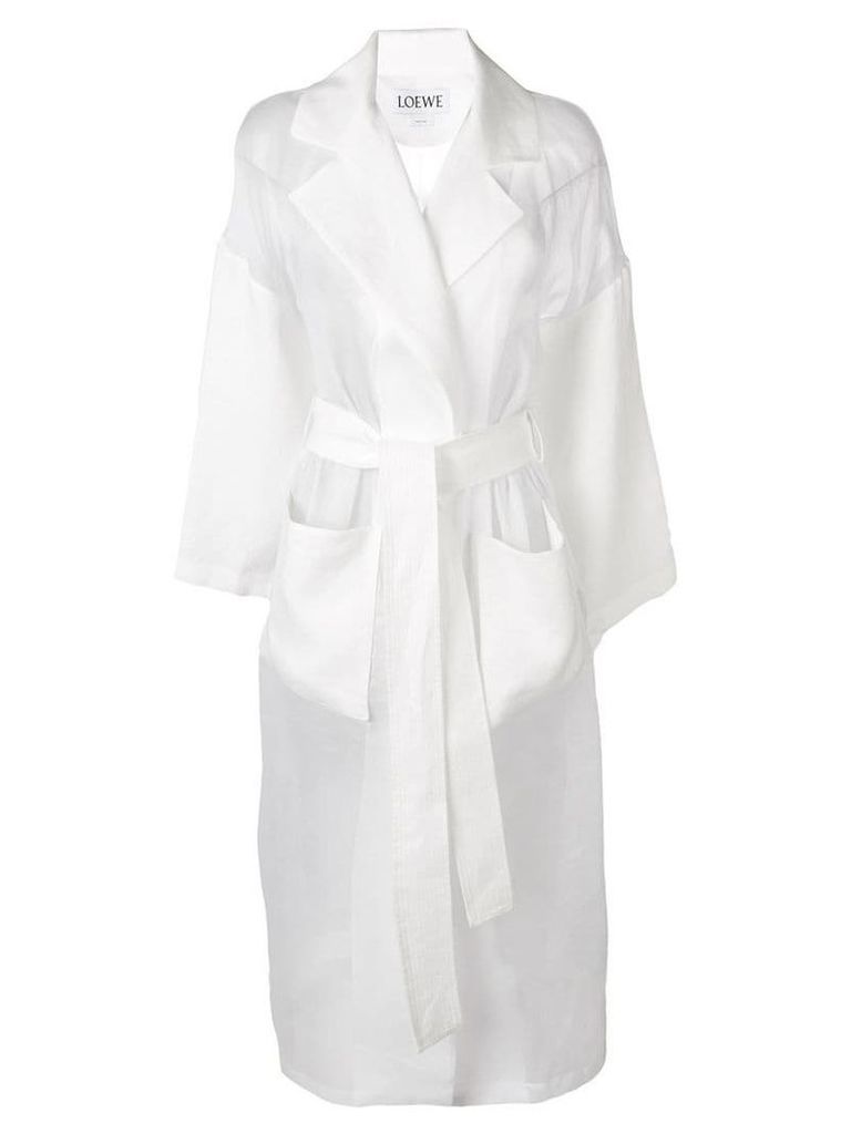 Loewe panelled longline coat - White
