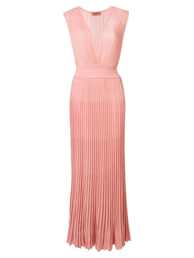 Missoni long pleated dress - Pink