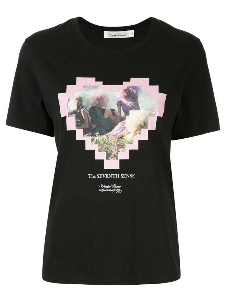UNDERCOVER black love heart T-shirt