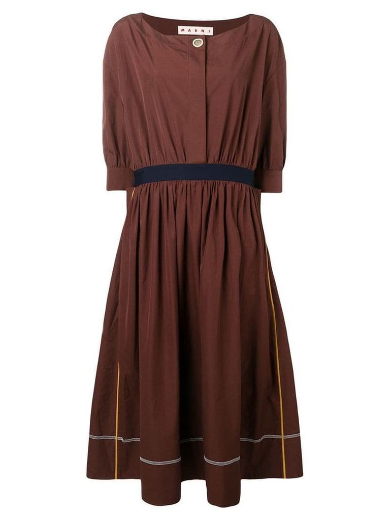 Marni round neck dress - Brown