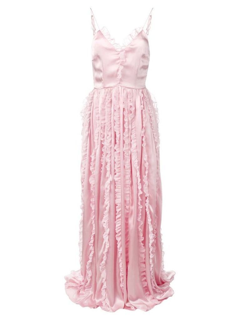 Brognano ruffled trim long dress - Pink