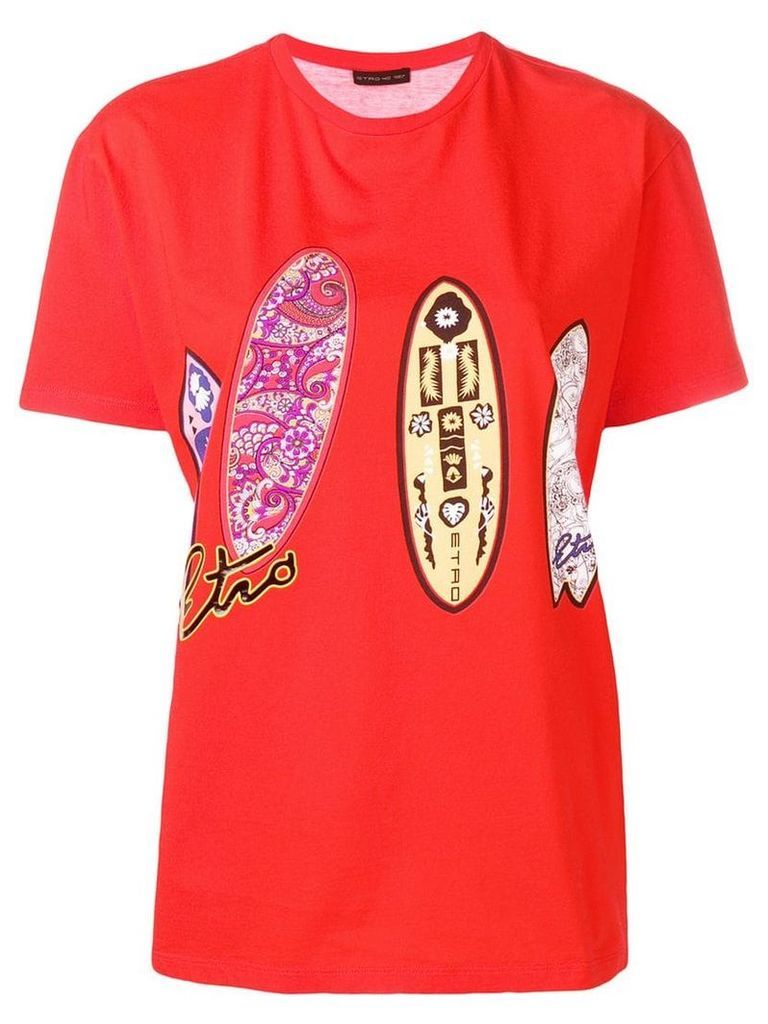 Etro Surfboard print T-shirt - Orange