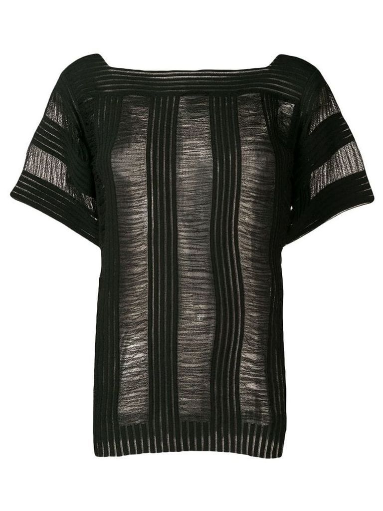 Calvin Klein sheer-panel T-shirt - Black