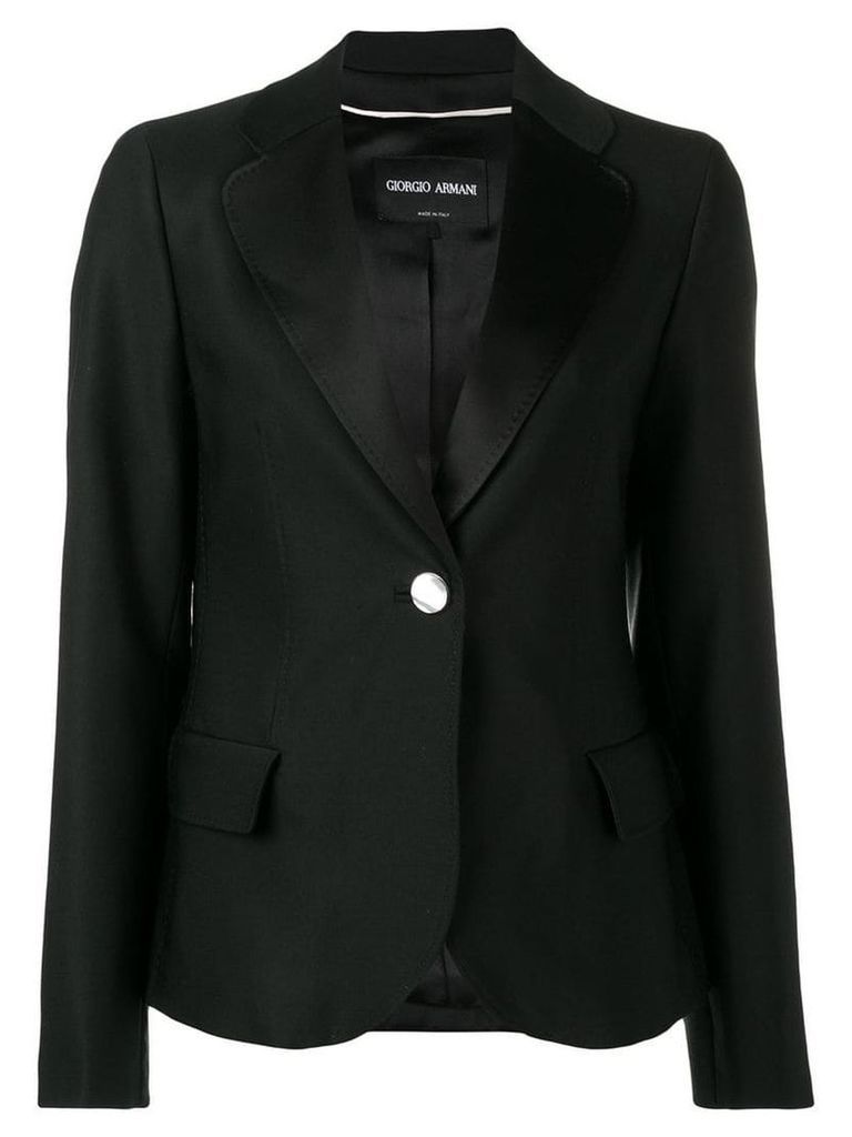 Giorgio Armani one-button fitted blazer - Black