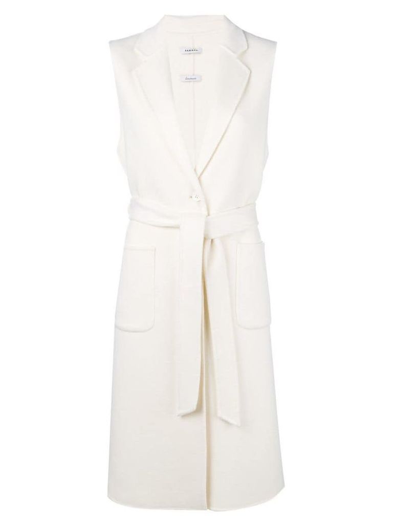 P.A.R.O.S.H. sleeveless midi coat - White