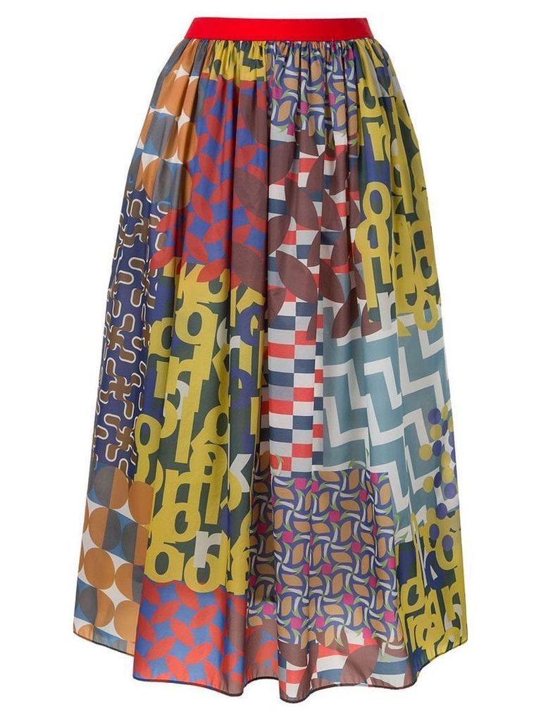 Kolor patchwork midi skirt - Multicolour