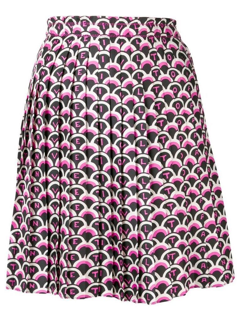 Valentino geometric logo pleated skirt - Pink