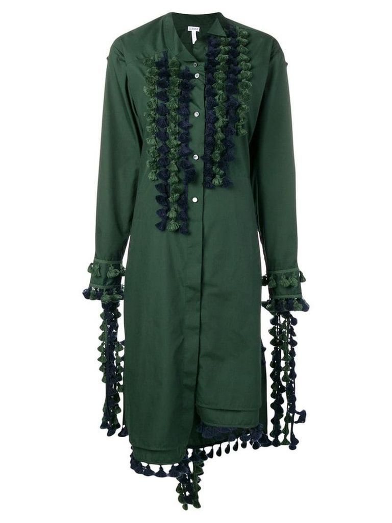 Loewe tassel embellished shirt dress - Green