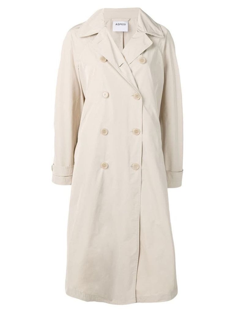 Aspesi double breasted trench coat - Neutrals