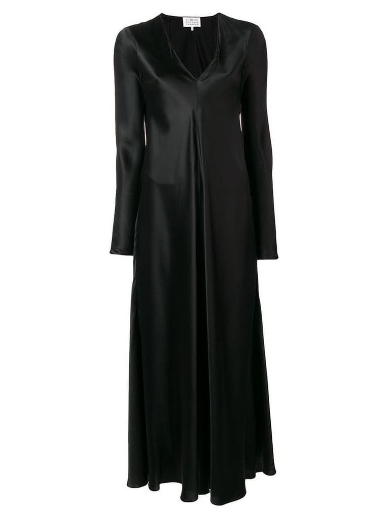 Maison Margiela silk V-neck gown - Black