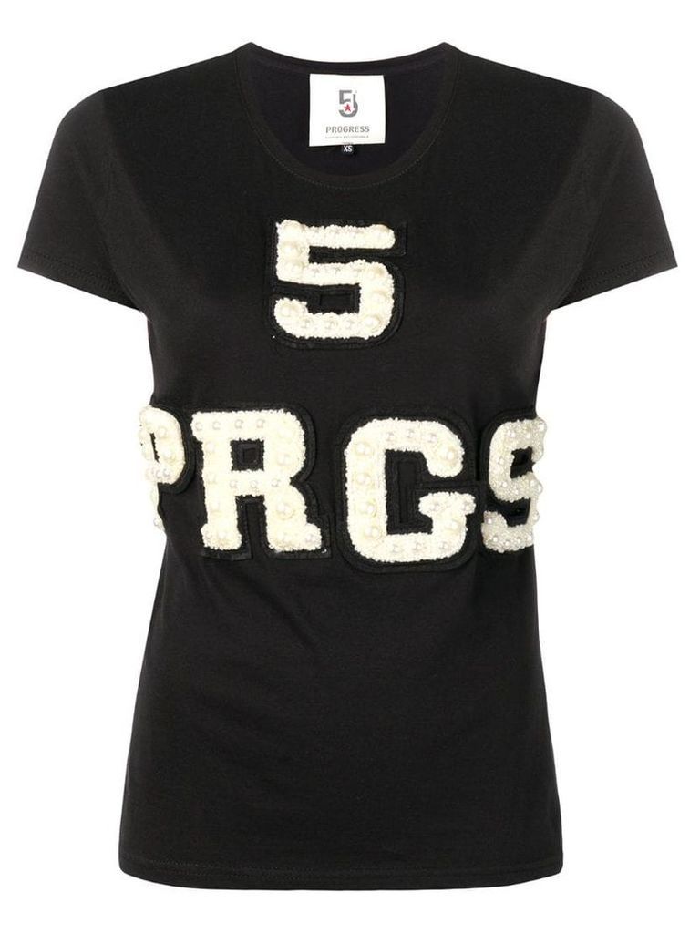 5 Progress textured logo t-shirt - Black
