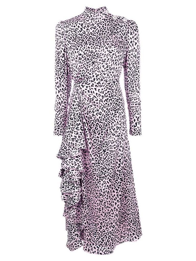Alessandra Rich leopard print midi dress - Pink