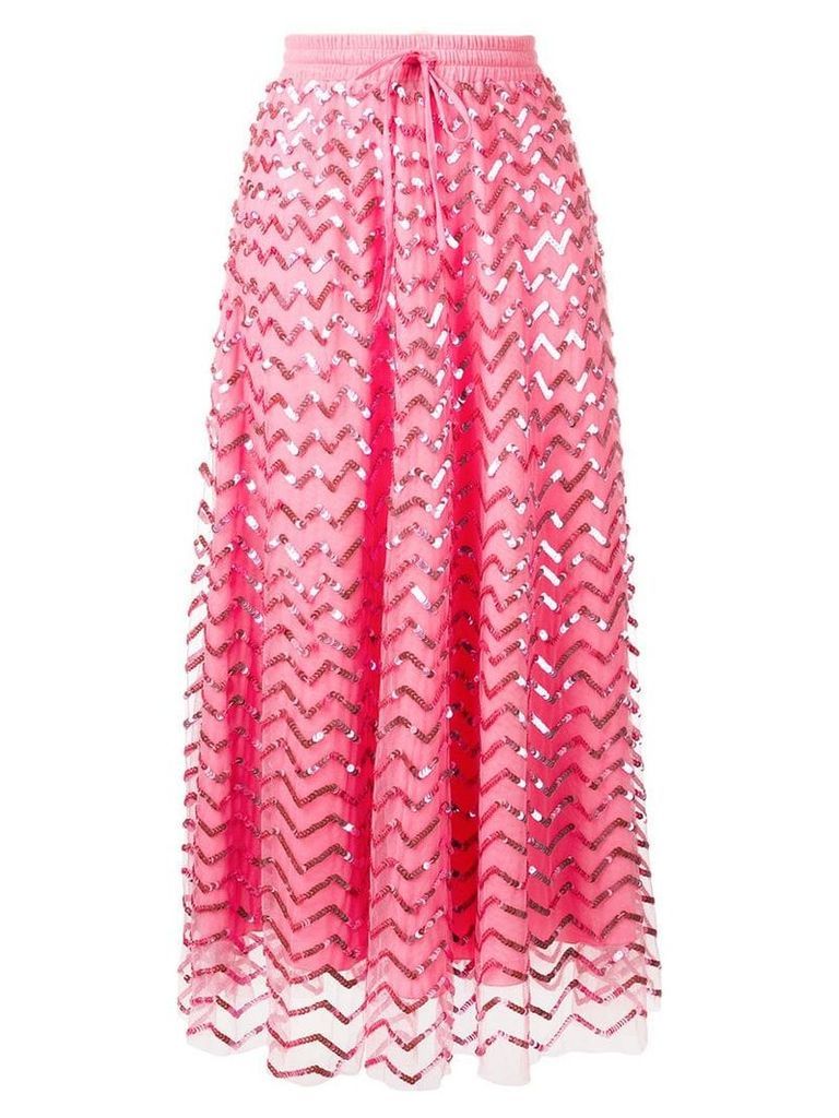 P.A.R.O.S.H. sequined midi skirt - Pink