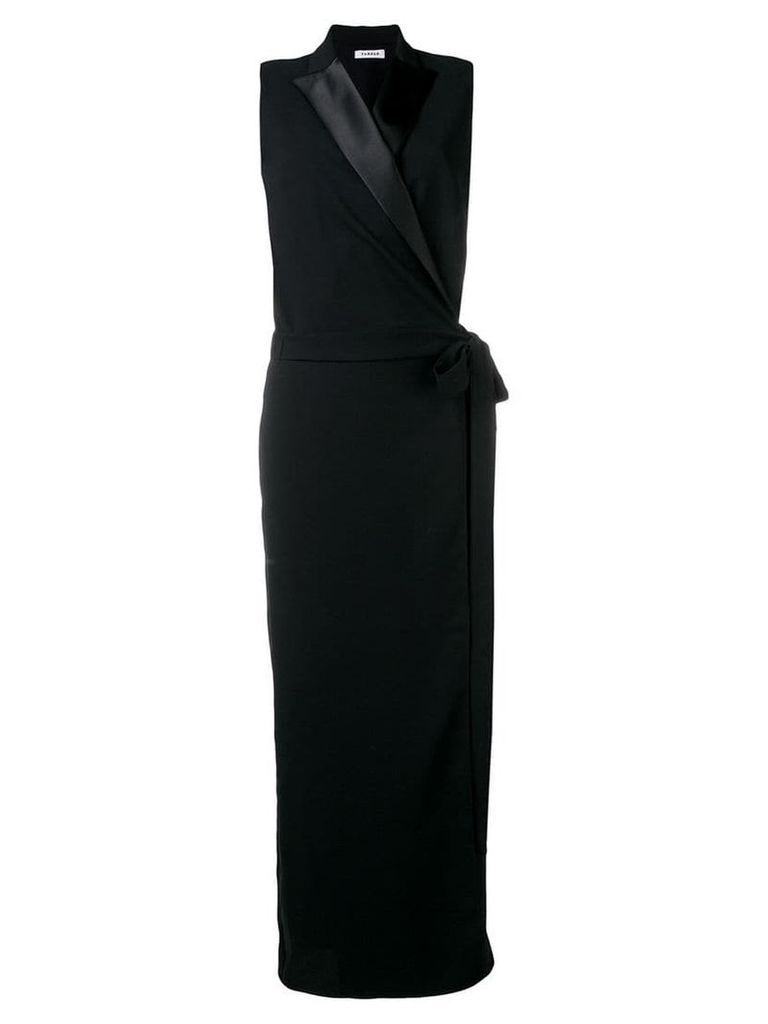 P.A.R.O.S.H. sleeveless wrap style dress - Black
