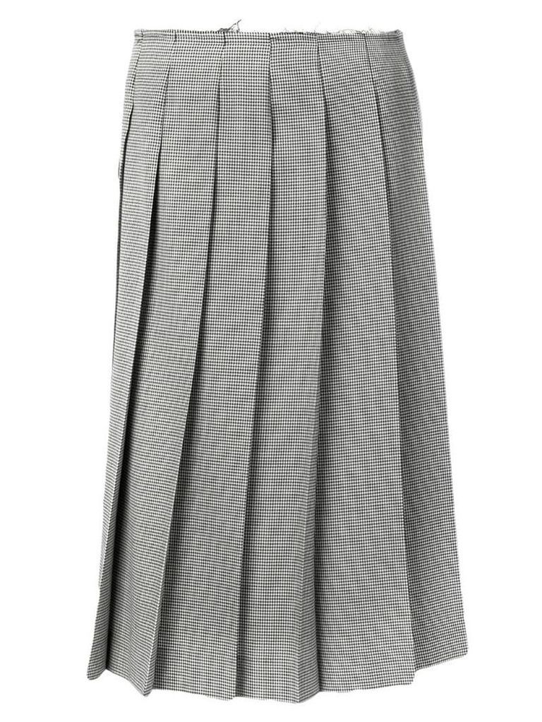 Comme Des Garçons checked pleated skirt - Grey