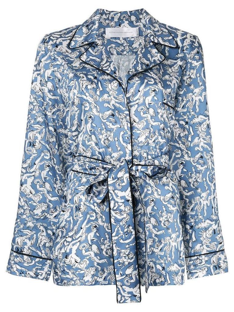 Victoria Victoria Beckham printed pyjama shirt - Blue