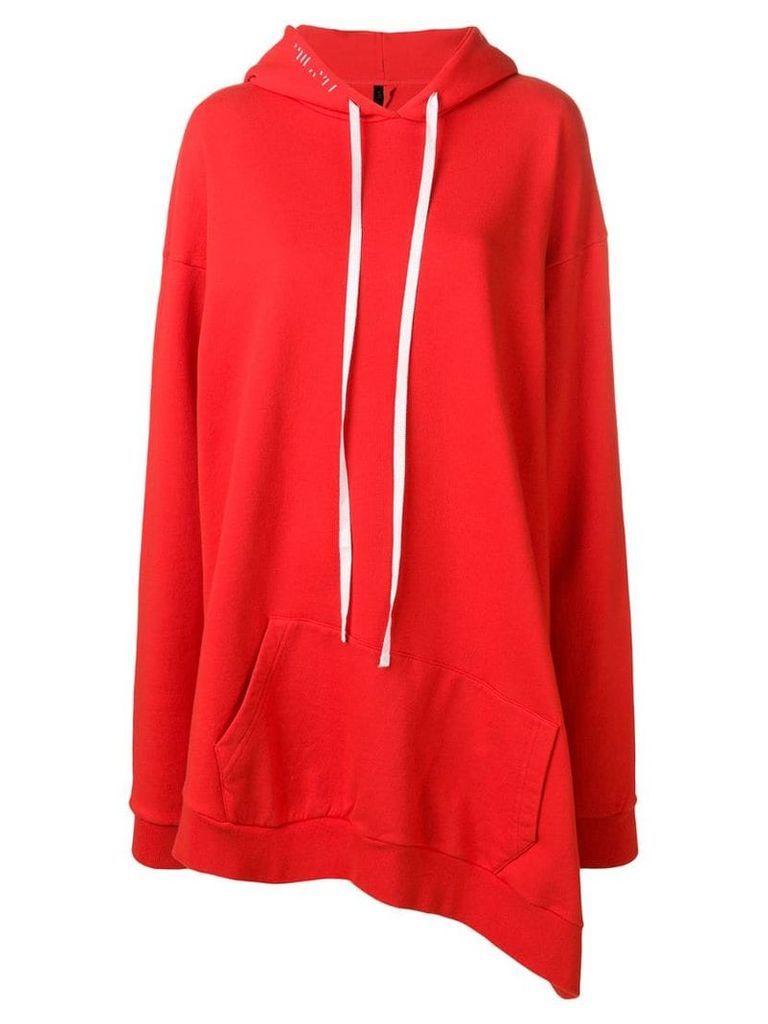 Unravel Project oversized asymmetric hoodie - Red